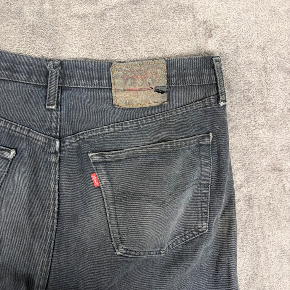 Vintage Levi's Jeans Mens 38x36 Black 501 Straight Leg Distressed Faded USA Made - Picture 4 of 9